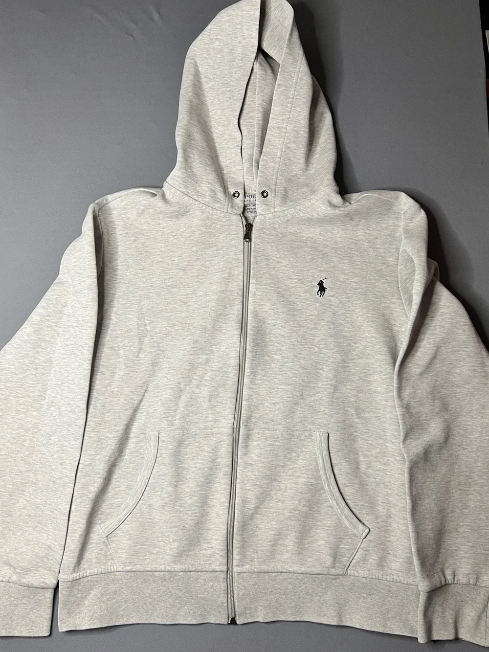 Polo by Ralph Lauren Heather Gray Zip-Up Hooded Sweatshirt